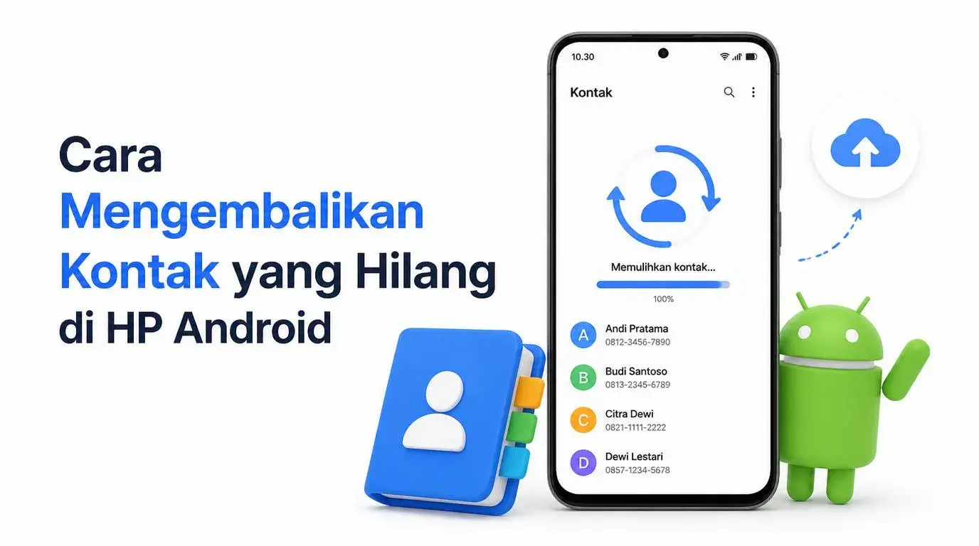 Ilustrasi kontak di HP Android yang hilang dan cara mengembalikannya