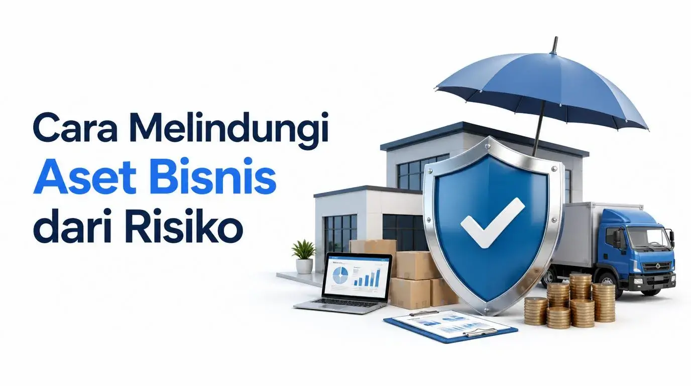 Ilustrasi pengusaha melindungi aset bisnis dari berbagai risiko