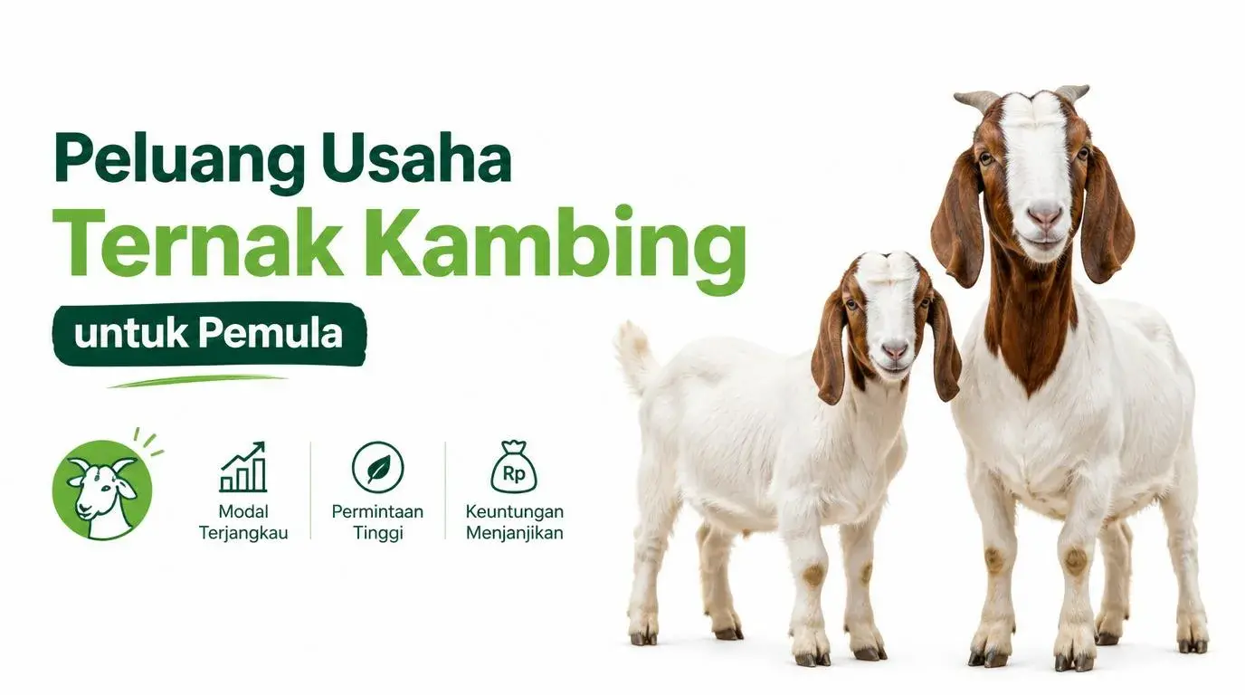Ilustrasi ternak kambing untuk pemula dengan kandang sederhana